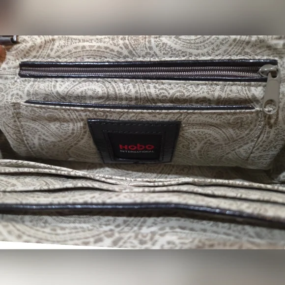 Hobo International VTG Triple Chain Clutch Bag Leather Paisley Kisslock Hayley - Picture 8 of 11